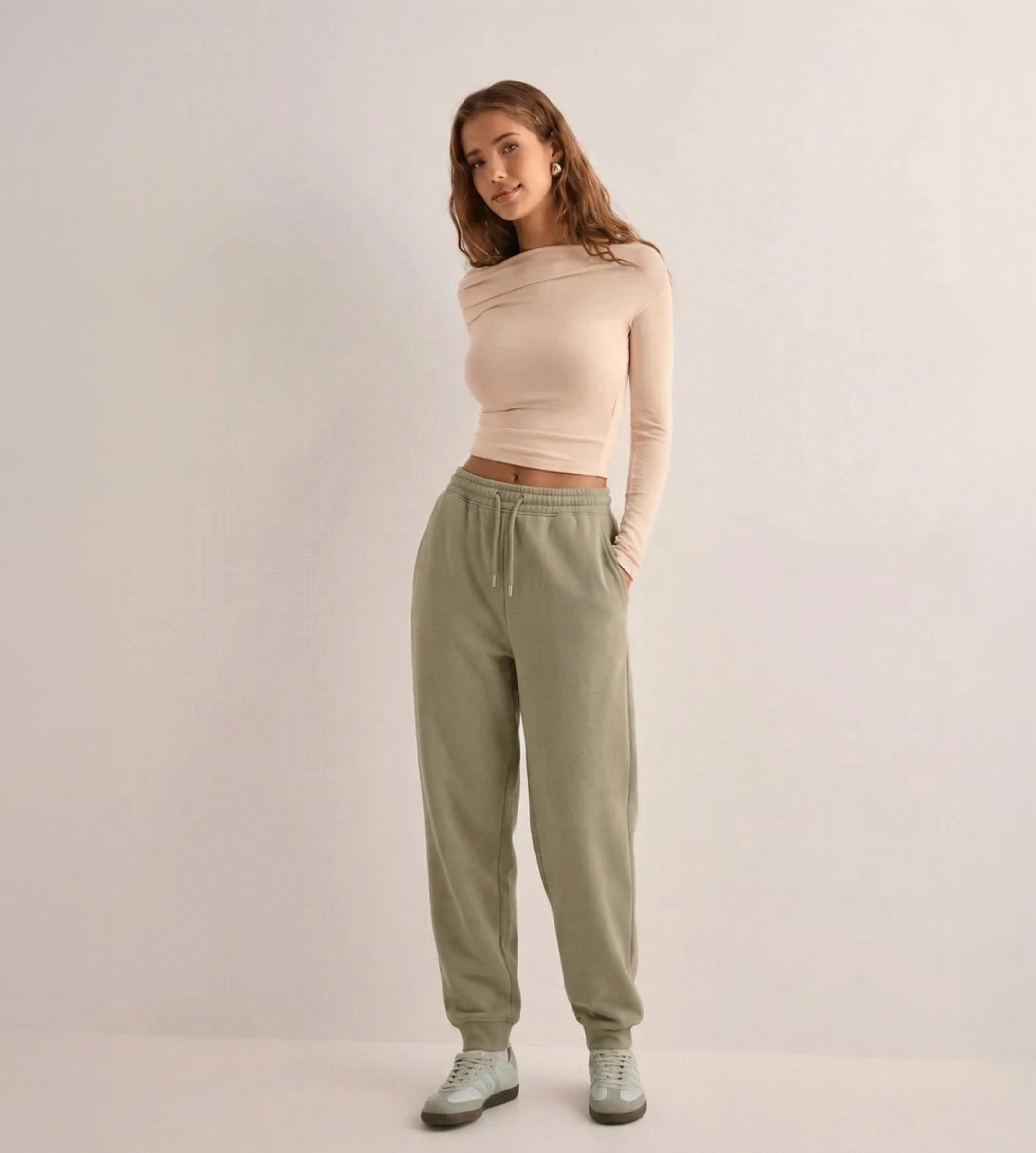 UNIQUE WOMEN'S CUFFED JOGGER Beige brown