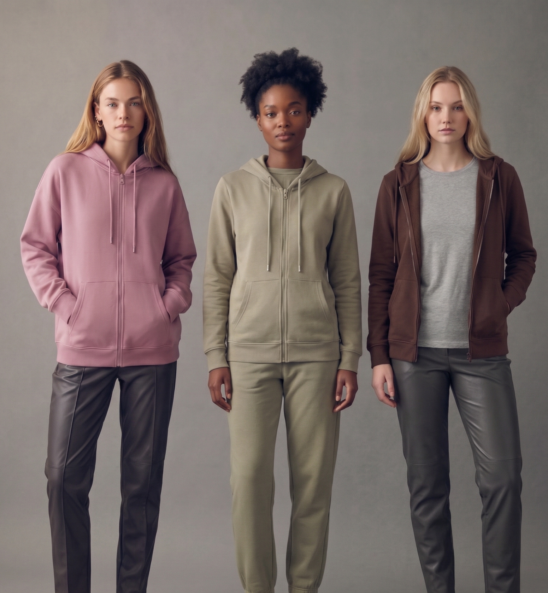 UNIQUE WOMEN'S ZIP HOODIE Multi Colour