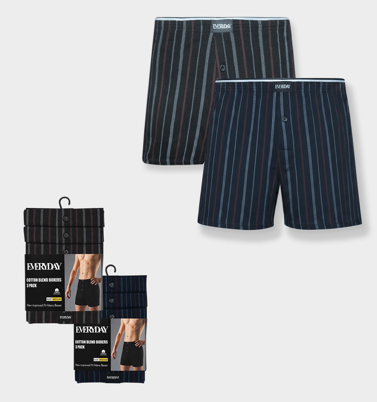 EVERYDAY MENS BOXERS 2 PACK